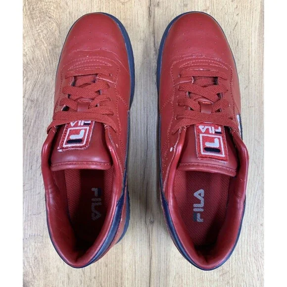 Fila Original Fitness Sneakers Mens 8 Red Navy White 90's Hip Hop 11F16LT-640 - Picture 12 of 16